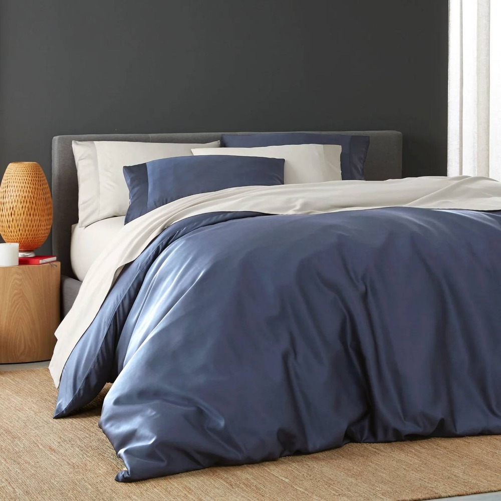 Doz By Sijo Bamboo‎ Duvet Cover Set Full/Queen Sapphire Two Shams Organic Bamboo